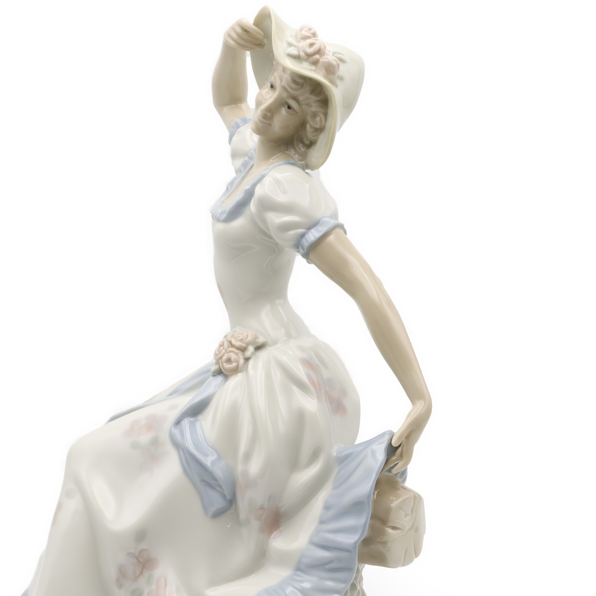 Lladro ZAPHIR Figurine, Springtime Serenade Lady In Blue, Elegant Woman Porcelain Hand Painted